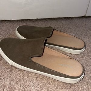 Old navy slip on canvas shoe; army green; worn once
